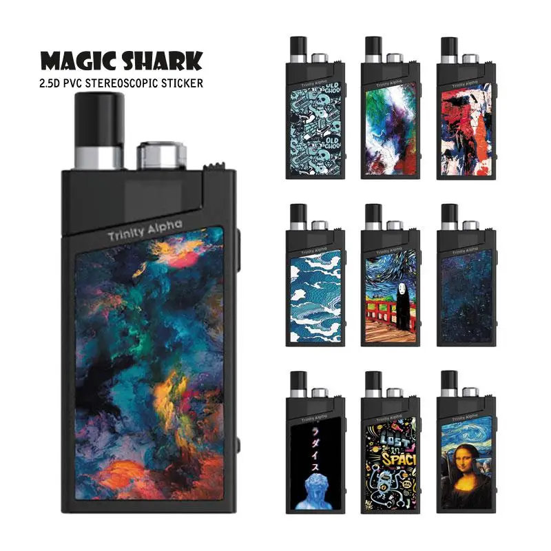 

Magic Shark Dream Star Sky Skull Mona Lisa Lost Space Case Film Sticker Skin for Smok Trinity Alpha 061-070