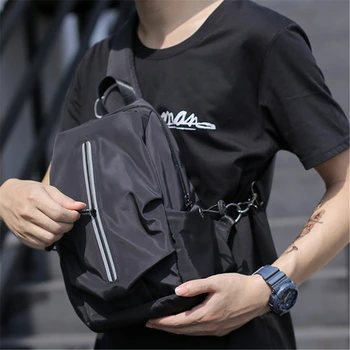 

Men Belt Bag Outdoor USB Shoulder Chest Pack Waterproof Polyester Teenagers Slung Satchel Big Capacity Travel Crossbody Storage