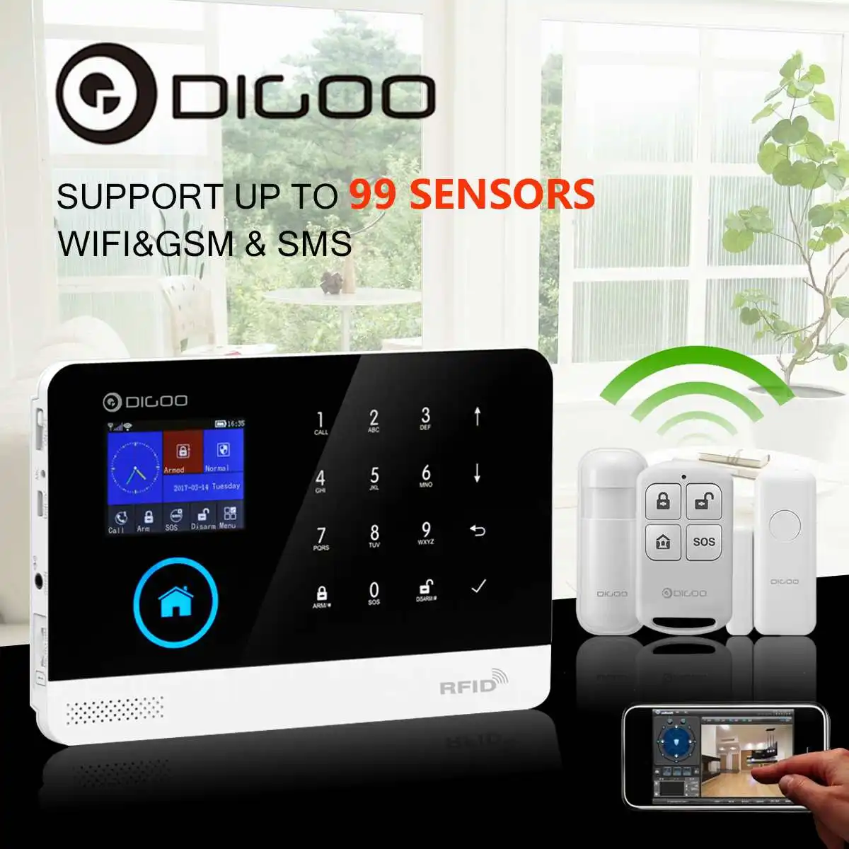 Digoo APP GSM WiFi GPRS 433MHz DIY Wireless Smart Home Security Alarm System