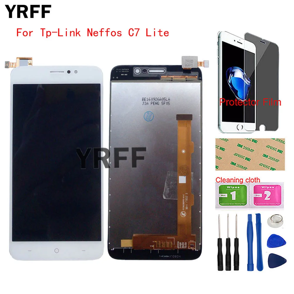 

LCD Display Touch Screen For TP-Link Neffos C7 Lite LCD Display Digitizer Panel Touch Screen Lens Sensor Tools Protector Film