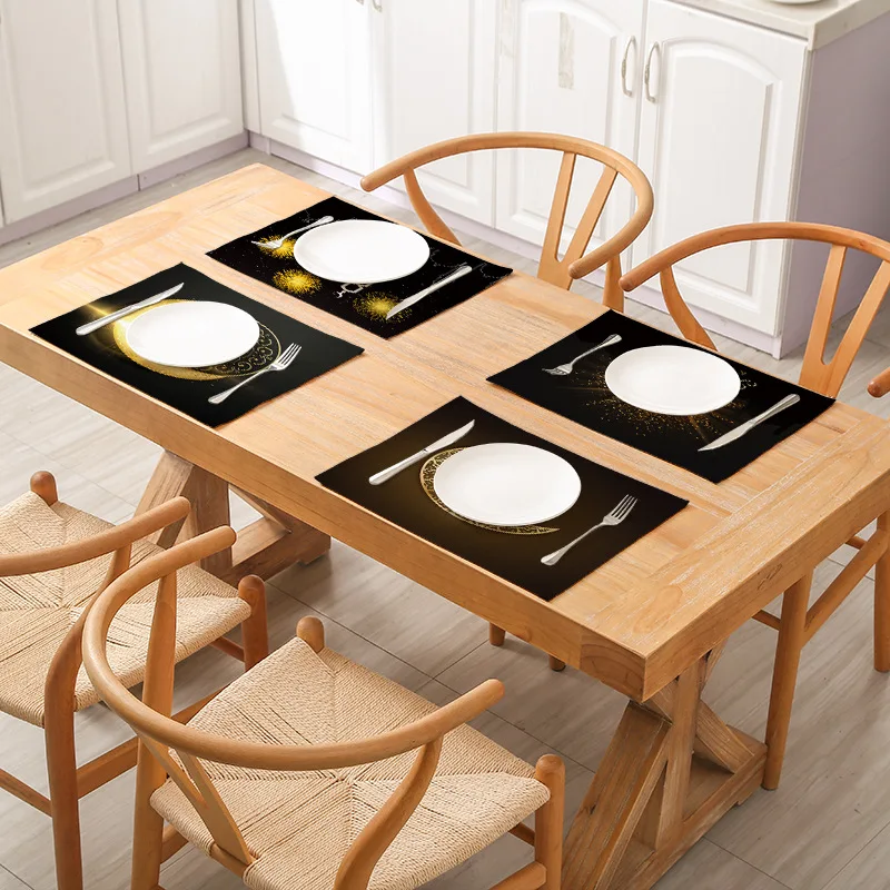 Thick cotton and linen placemat European rectangular heat insulation mat non-slip waterproof western food coaster | Дом и сад