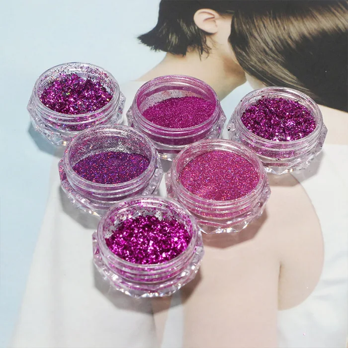 6pcs/Set Manicure Finger Nail Polish Powder Shiny Glitter Nail Art Beauty Decoration Supplies Ornament Dropshipping SMJ