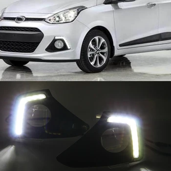 

2Pcs For Hyundai I10 2013 2014 2015 2016 LED DRL Daytime Running Light Daylight Waterproof white lights lamp car Styling lamp