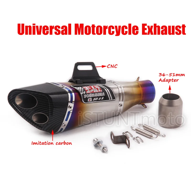 51mm Inlet Universal Motorcycle Yoshimura Exhaust Pipe Escape Modified Muffler For NINJA400 502C NK605 CBR250R GSXR250 R25 R3 R6 - Цвет: C