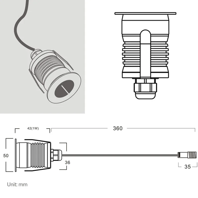 Растовый светильник IP67 1 Вт 3W CREE 12V 24V dc мини светодиодный прожектор Наружная спа-ванна похоронены точечное освещение