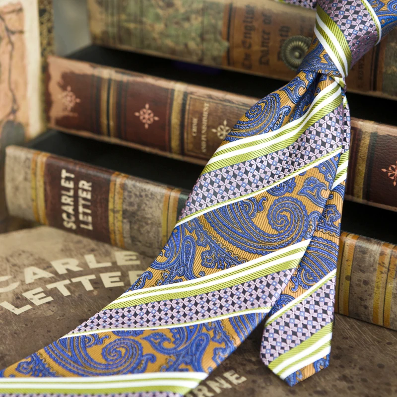 Галстук мужской с пейсли полосками 100% шелк|tie set|men necktiesnecktie tie |