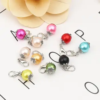 

Fashion Zinc Alloy Knitting Stitch Markers Round Antique Silver Color Mixed Color Women Handmade 27mm x 10mm, 1Set ( 12 PCs/Set)