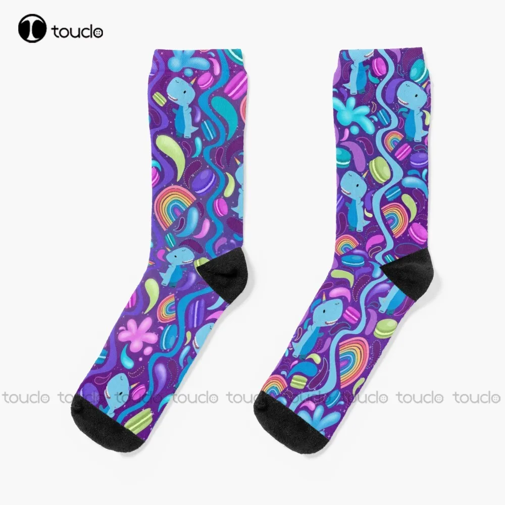 

Rainbow Macarons Pattern Socks Mens Soccer Socks Unisex Adult Teen Youth Socks Personalized Custom 360° Digital Print
