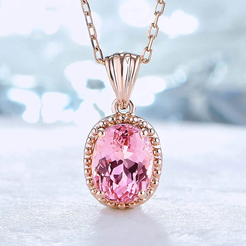 Bague Ringen, серебро 925, ювелирное изделие, овальная форма, розовое ожерелье с подвеской из турмалина, для женщин, розовое золото, милый, для свиданий, с геометрией, Gif