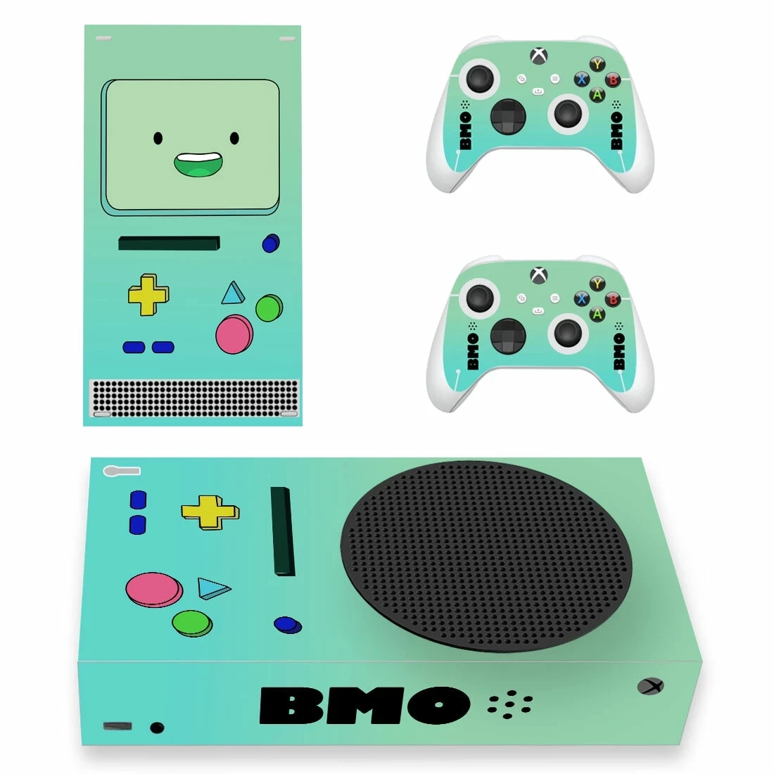 BMO Style Xbox Series S Skin Sticker for Console & 2 Controllers Decal Vinyl Protective Skins Style 1 
