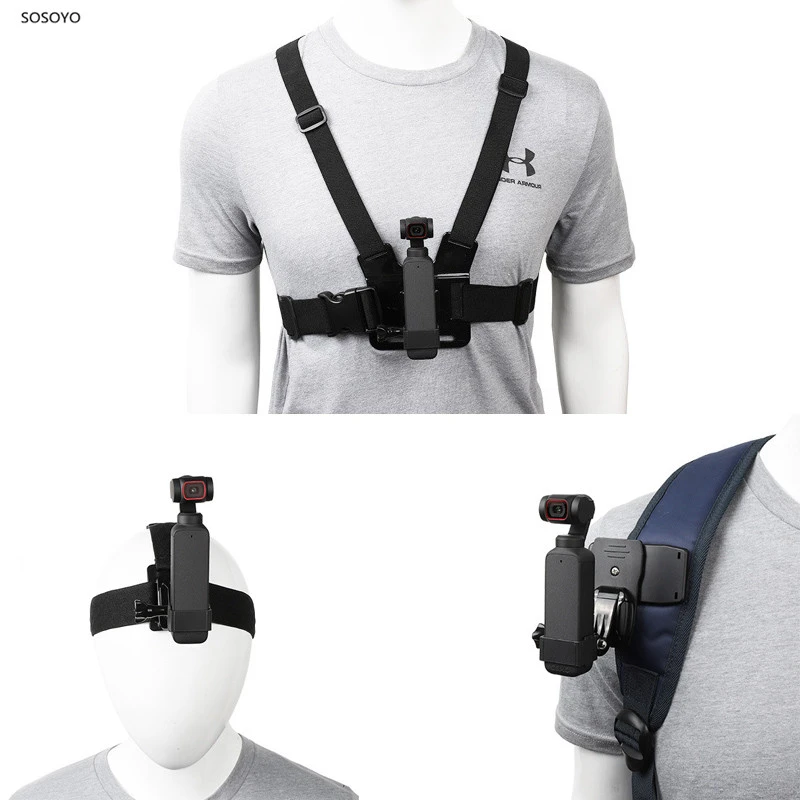 胸ストラップバックパッククリップバンドマウント固定クリップj字型ベースdji Osmoポケット1 2カメラジンバルアクセサリー スポーツ ビデオカメラ ケース Aliexpress