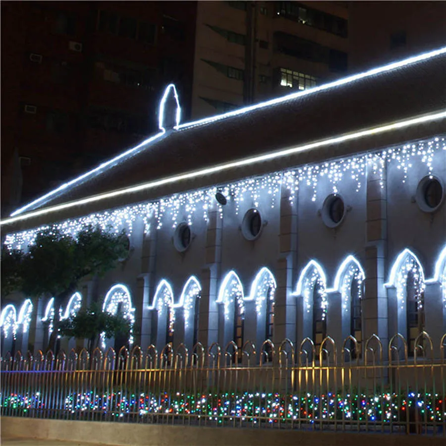 LED Curtain Icicle String Fairy Light 3-24M LED Christmas Garland Indoor Outdoor Party Garden Stage Decorative Lights 110V 220V (23)