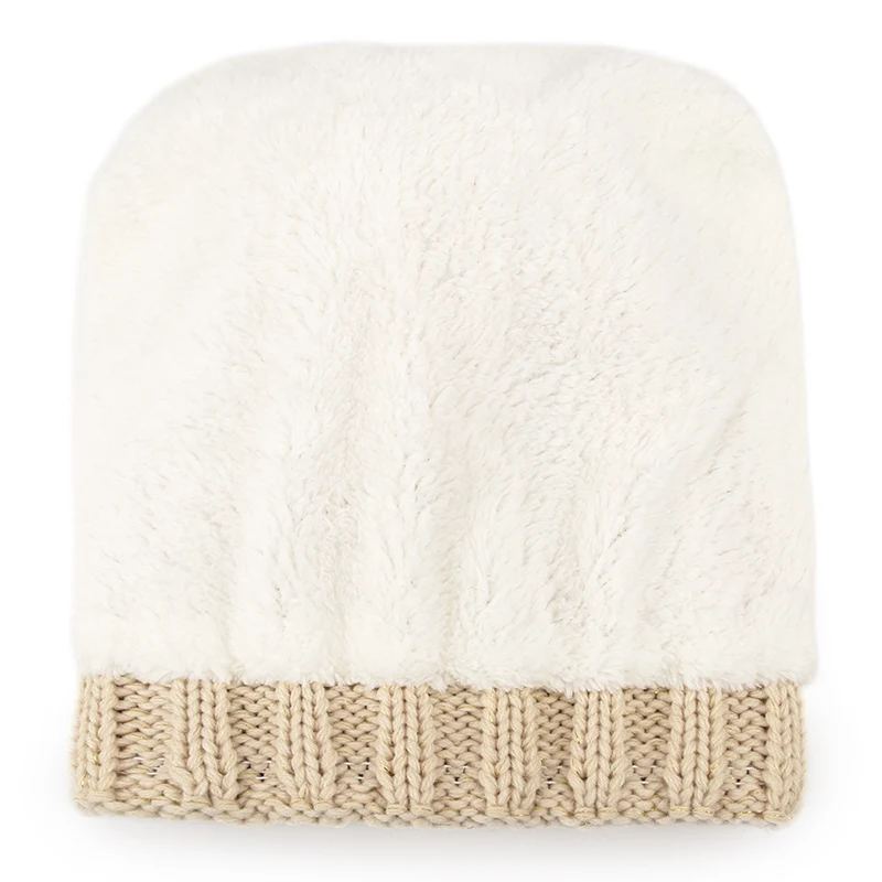 Зимняя шерстяная шапка бархатная вязаная теплая защита для ушей комплект из двух