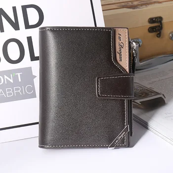 

2020 New Men's Wallet Korean Version of The Vertical Multifunctional Wallet Zipper Buckle Tri-fold Coin Purse Bag Short Wallet