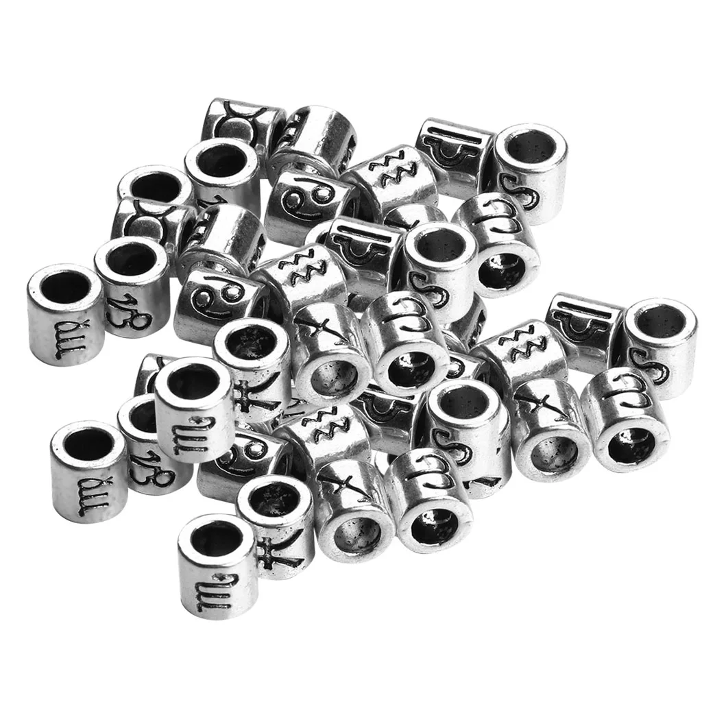 60 Pieces 12 Constellation Spacer Beads Charms Beads Intermediate Beads Metal Beads DIY Necklaces, Bracelets, Earrings