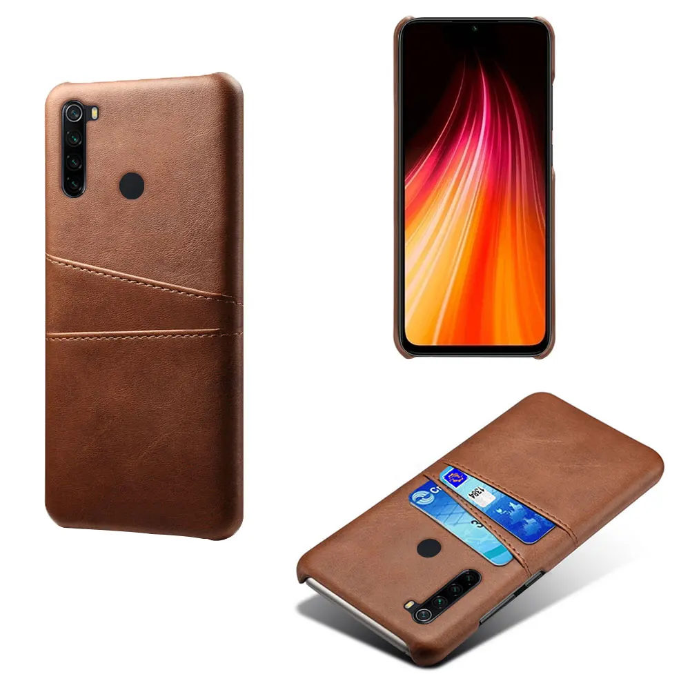 Для Xiaomi Redmi Примечание 8 7 6 Pro Redmi 8A 7A фотокамеры мгновенного действия 8 7 6 5a 5 Plus 4A 4X со слотами для карт из искусственной кожи чехол для Redmi K20 Pro S2 GO Капа - Цвет: Case-Brown