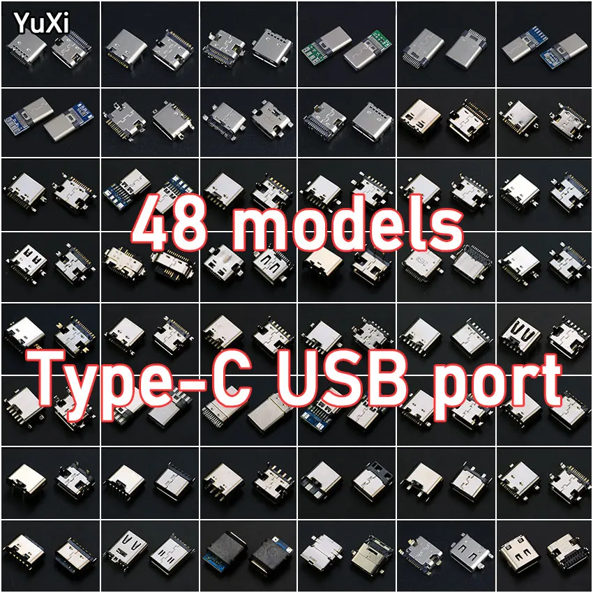 YUXI 48 моделей микро-USB Тип C разъем для зарядки док-станции типа Xiaomi Huawei Samsung SONY |