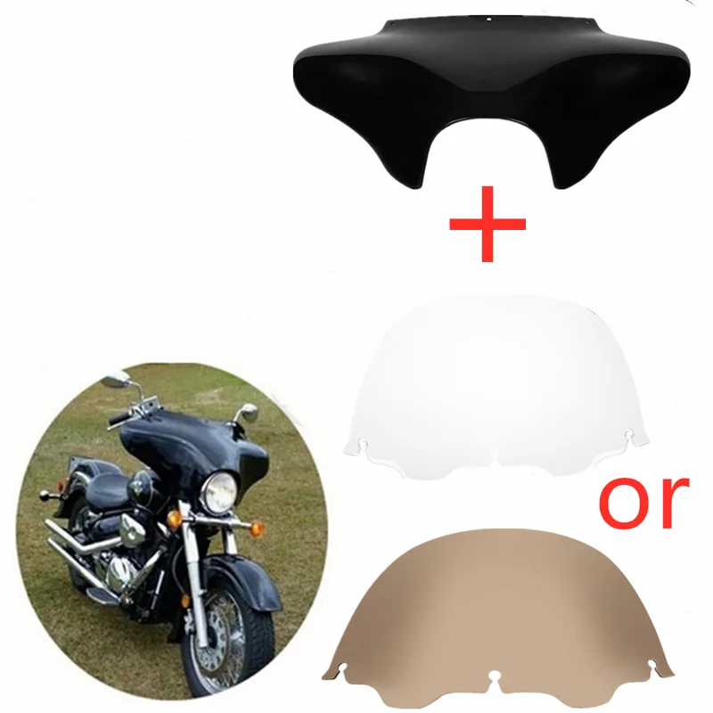 

Motorcycle Front Outer Batwing Fairing W/ Clear Windshield For Harley Touring Electra Glide
