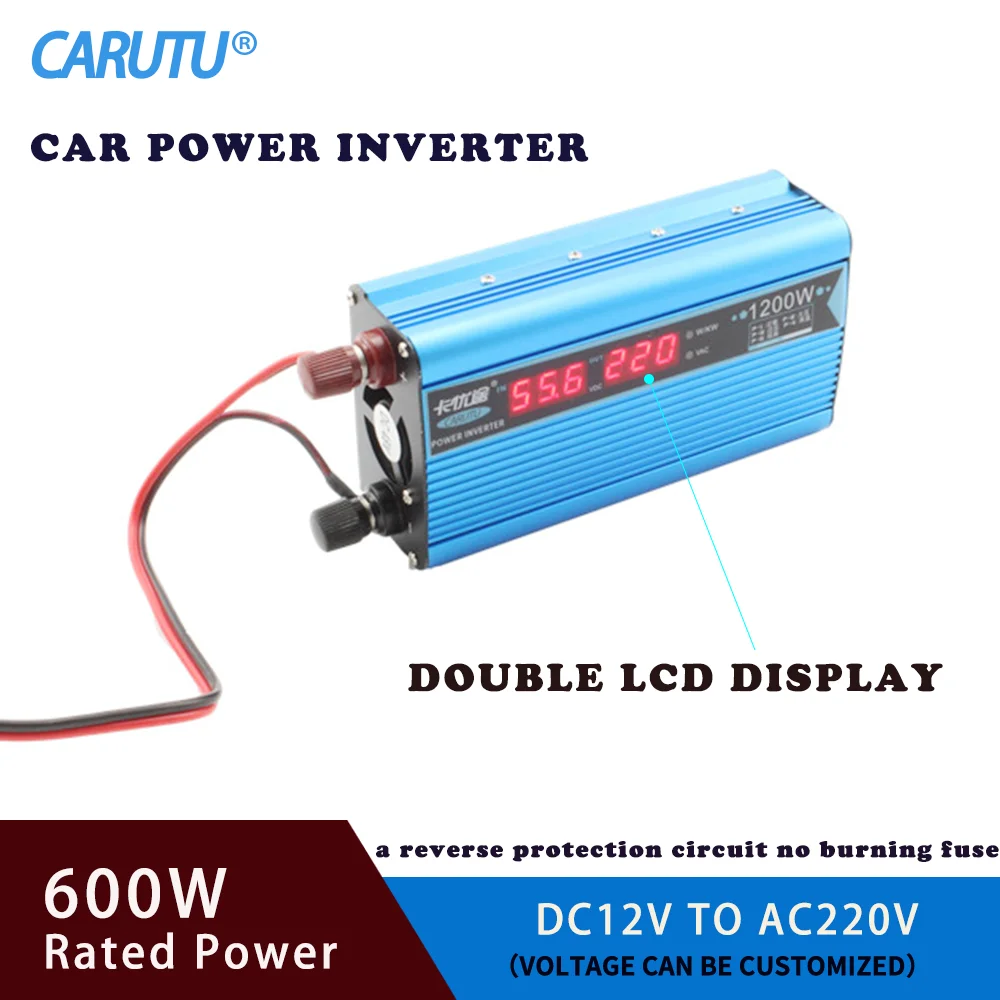 12VDC to 110VAC inverter for Car Power converter 600 Watt car power with USB charger battery clips tablet Laptop | Обустройство дома