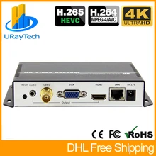 UHD 4K H.265 H.264 HDMI VGA CVBS декодер HD SD видео аудио IP потоковый декодер HTTP RTSP RTMP UDP HLS к HDMI VGA CVBS приемник