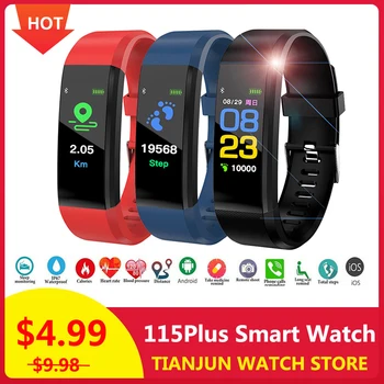 

115 Plus New Smart Bracelet Heart Rate Blood Pressure Health Waterproof Smart Sports Watch Wristband Fitness Tracker Smart Band