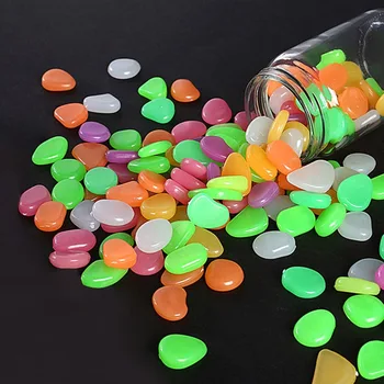 

50Pcs/Pack Garden Decor Luminous Stones Multicolor Resin Landscaping Ornament Pebble Stone Fish Tank Aquarium Decoration