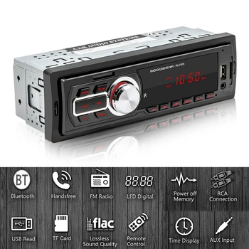 

5209E Single 1 DIN Car FM Radio Bluetooth USB 2.0 AUX-in TF Card U Disk Auto Stereo Multimedia Audio MP3 Player Head Unit