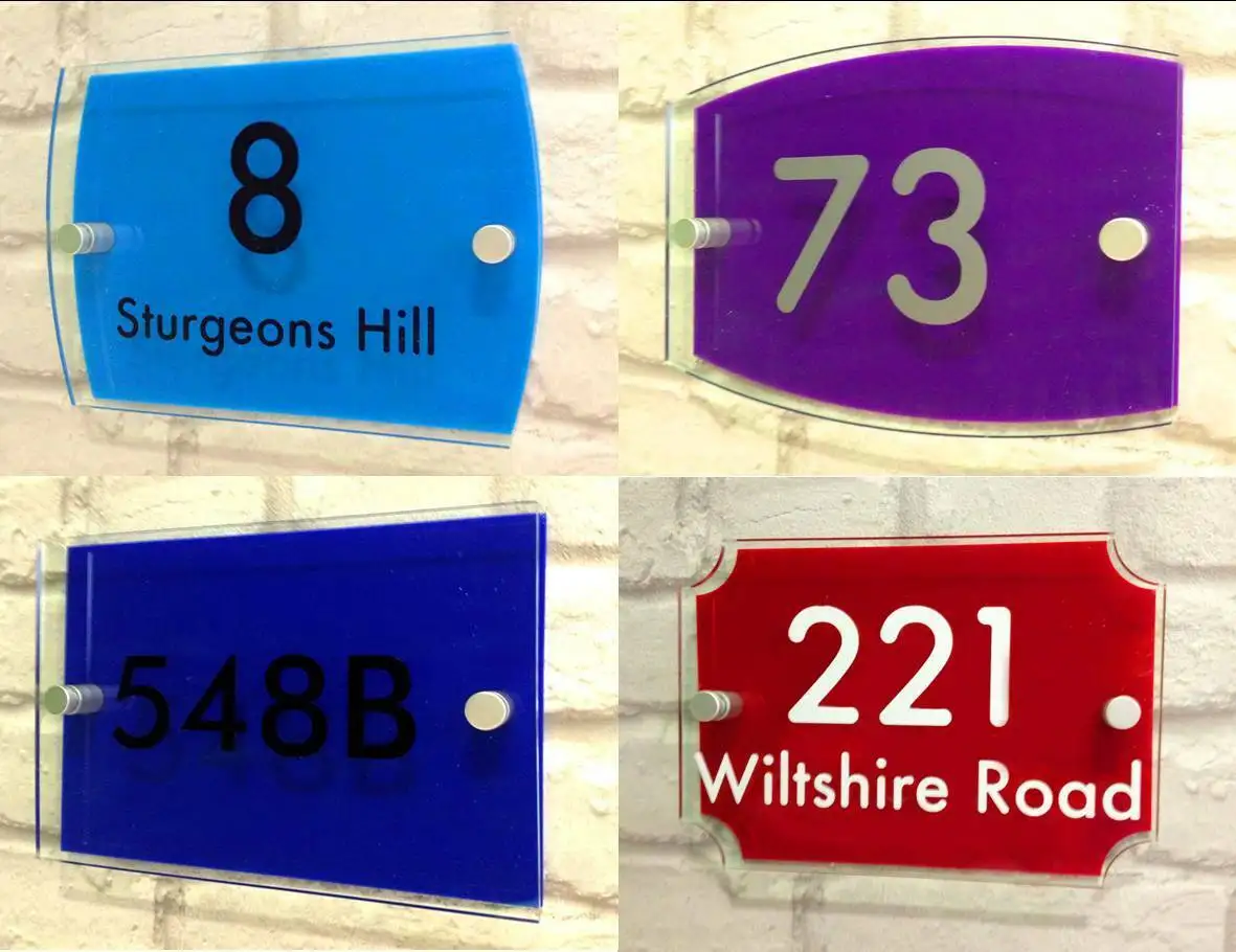 House number Custom Acrylic House Sign With House Number& Street Name Door sign