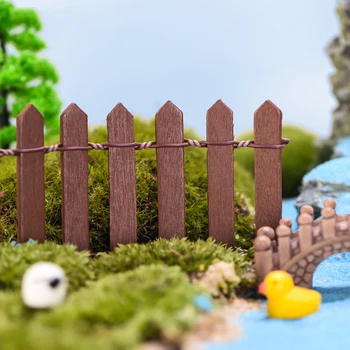 

XUNSFY 90cm Wooden Fence Ornaments Miniatures Micro landscape DIY Craft For Tablet Home Decor Garden Decoration