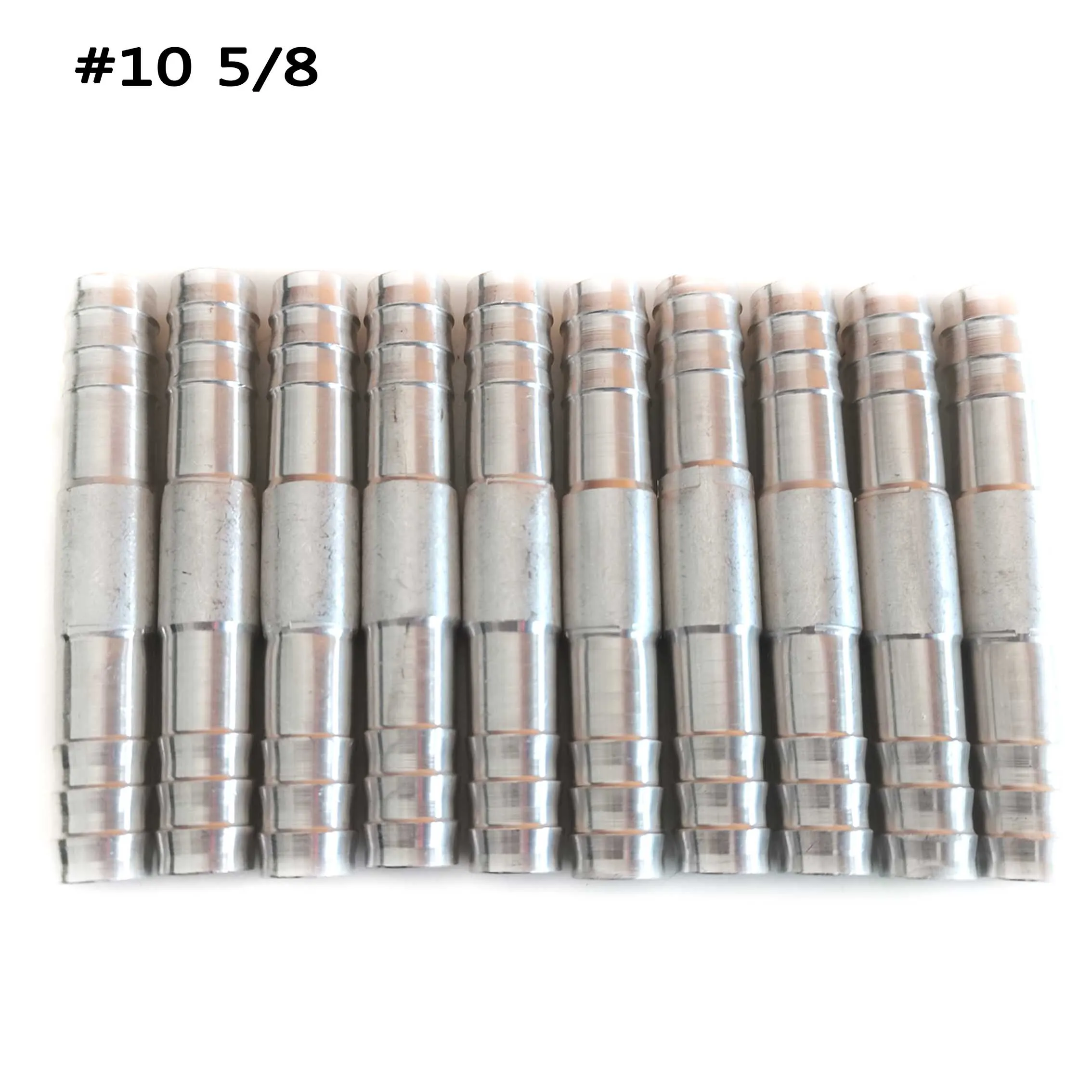 3/8 1/2 5/8 3/4 Straight Splice Push in Fitting Aluminium A/C Refrigerant Hose Barb Joints Connectors #6 #8 #10 #12 100PCS