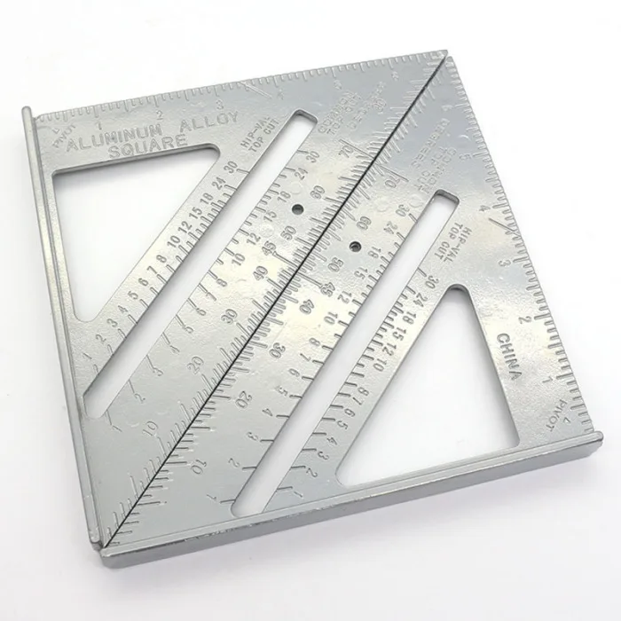 Горячая 7 дюймов алюминиевый сплав правый угол линейка треугольная измерительный деревообрабатывающий инструмент TI99