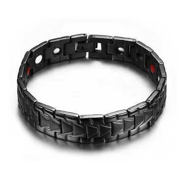 

Black Stainless steel magnet germanium men's bracelets wedding anniversary gift party man jewelry