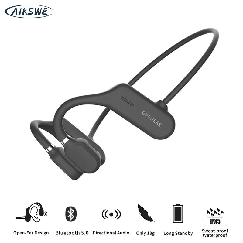 AIKSWE Bluetooth 5 0 открытые Беспроводной спортивные наушники объемного звука стерео HD