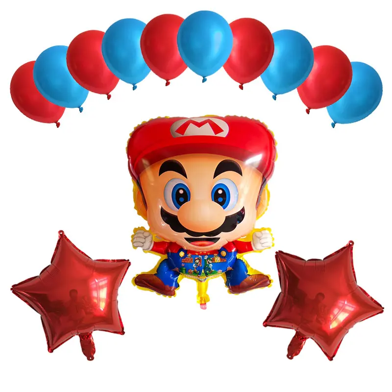 13 шт./партия 60*45 см воздушные шары Супер Марио 18 дюймов синие красные звезды круглые воздушные шары День рождения Марио Bros воздушный шар из майлара украшения - Цвет: Сливовый