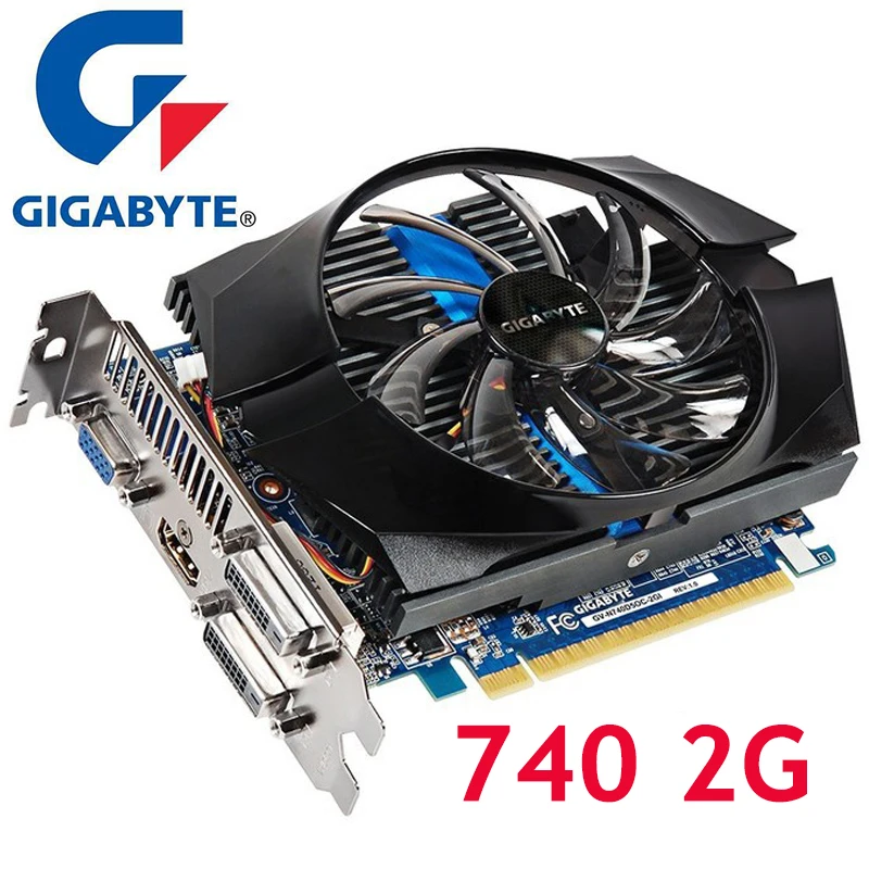 Видеокарты GIGABYTE GT 740 2 Гб 128 бит видеокарты GDDR5 для nVIDIA Geforce GT740 2GB VGA карты сильнее