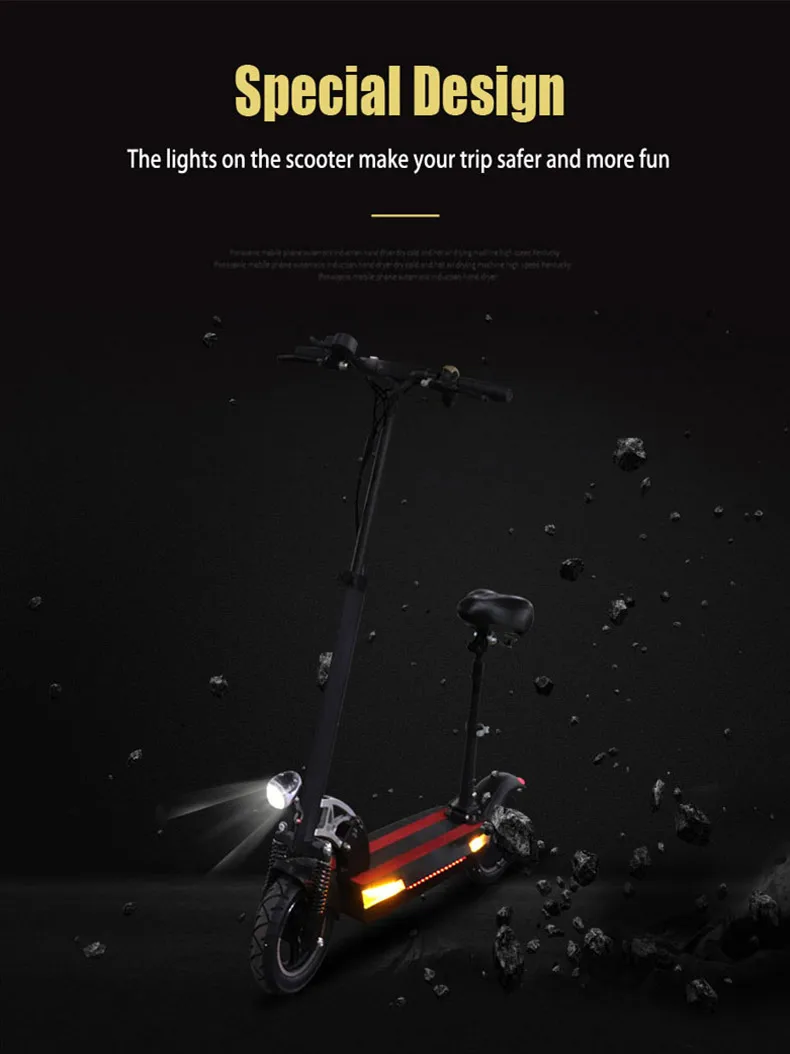 Длинный дистанце100км Электрический скутер для взрослых 45 км/ч 48 в 500 Вт 10 дюймов складной e скутер ЖК-дисплей 160 кг два колеса скейтборд без НАЛОГА