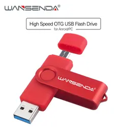 USB флеш-накопитель WANSENDA OTG 2 в 1 Usb3.0 и Micro Usb флешка 16 ГБ 32 ГБ 64 ГБ 128 ГБ 256 Гб флешки