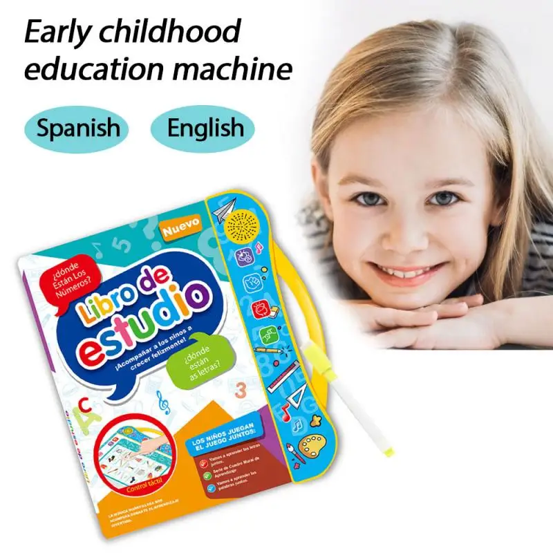 Spanish English Reading Book Kids Child Educational Learning Interactive Machine 