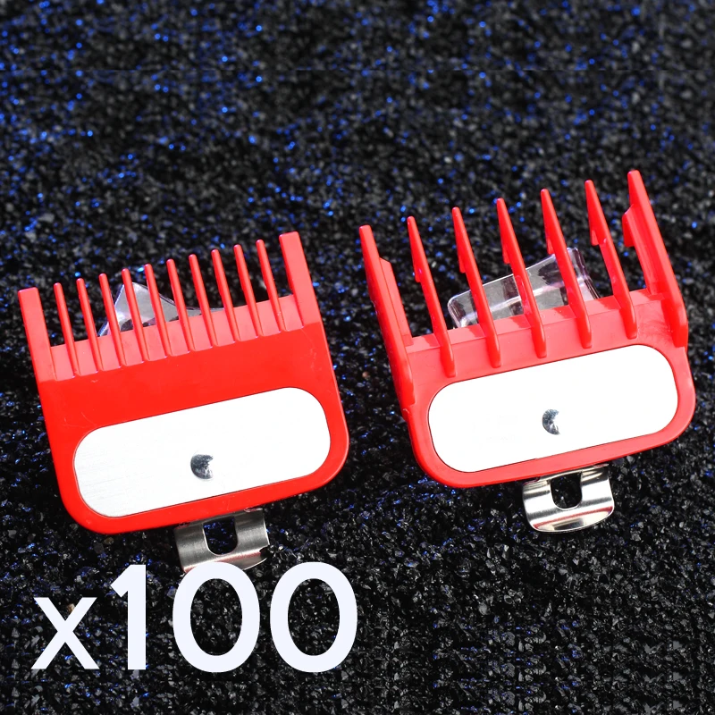 Model-2 100 sets 0,5#1,5 набор направляющих гребней 1,5 и 4,5 мм размер красного цвета набор гребней с металлическим держателем для профессионального клипера - Цвет: Model-2 100 sets