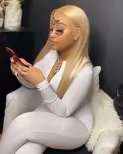 NAstyle-peluca con malla Frontal de cabello humano para mujer, postizo de encaje transparente, color rubio ceniza, Remy, brasileño, 613