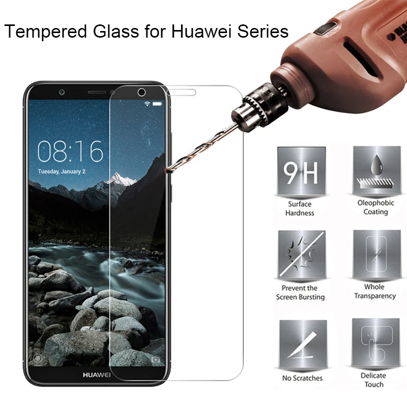 Защитное стекло 9H HD для Huawei Y6 ii Y5 Pro 2017 Y3 2018 Защита экрана Y9 Prime 2019 Y7 P умное
