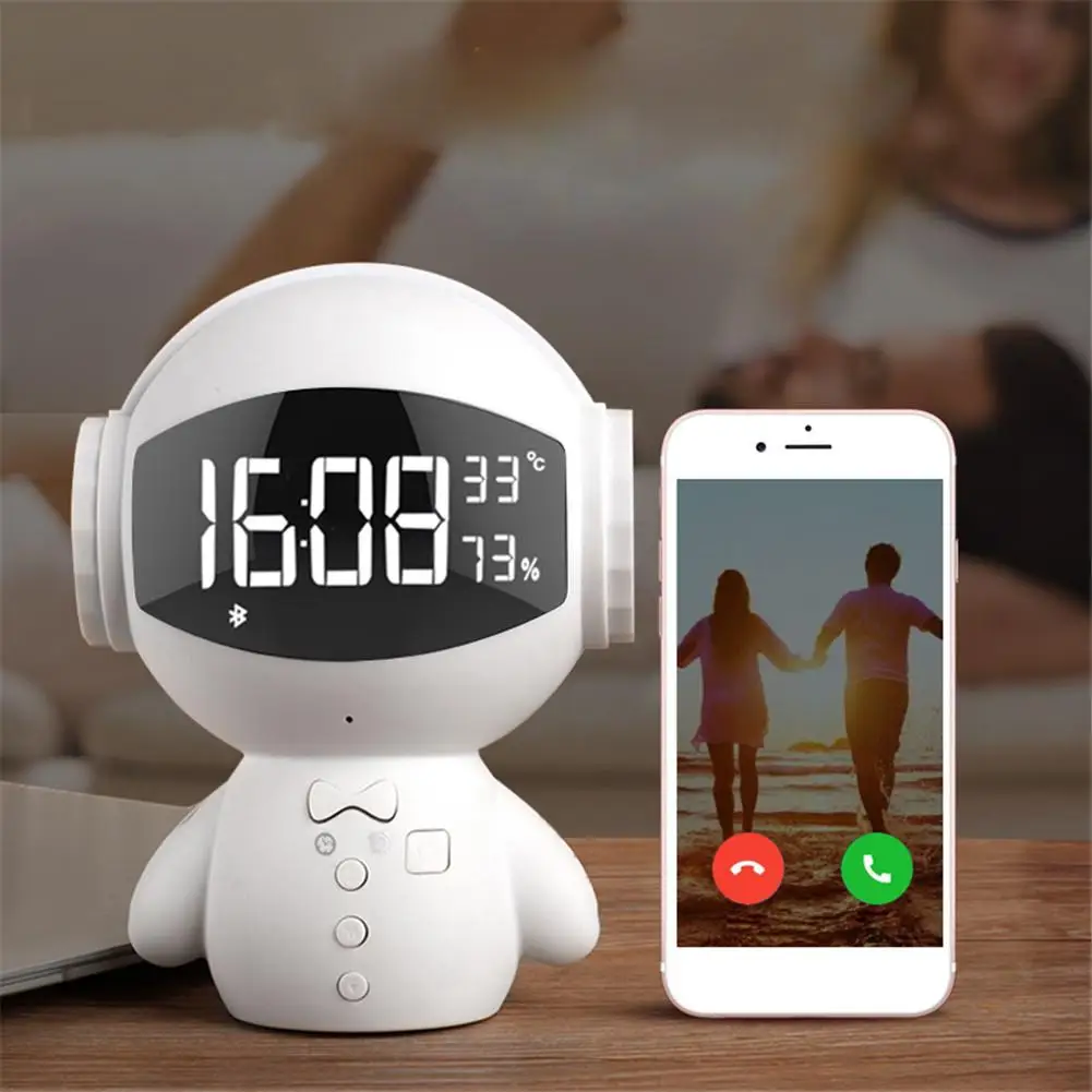 Bluetooth динамик часы робот многофункциональный внешний аккумулятор мини микрофон карта вставить динамик