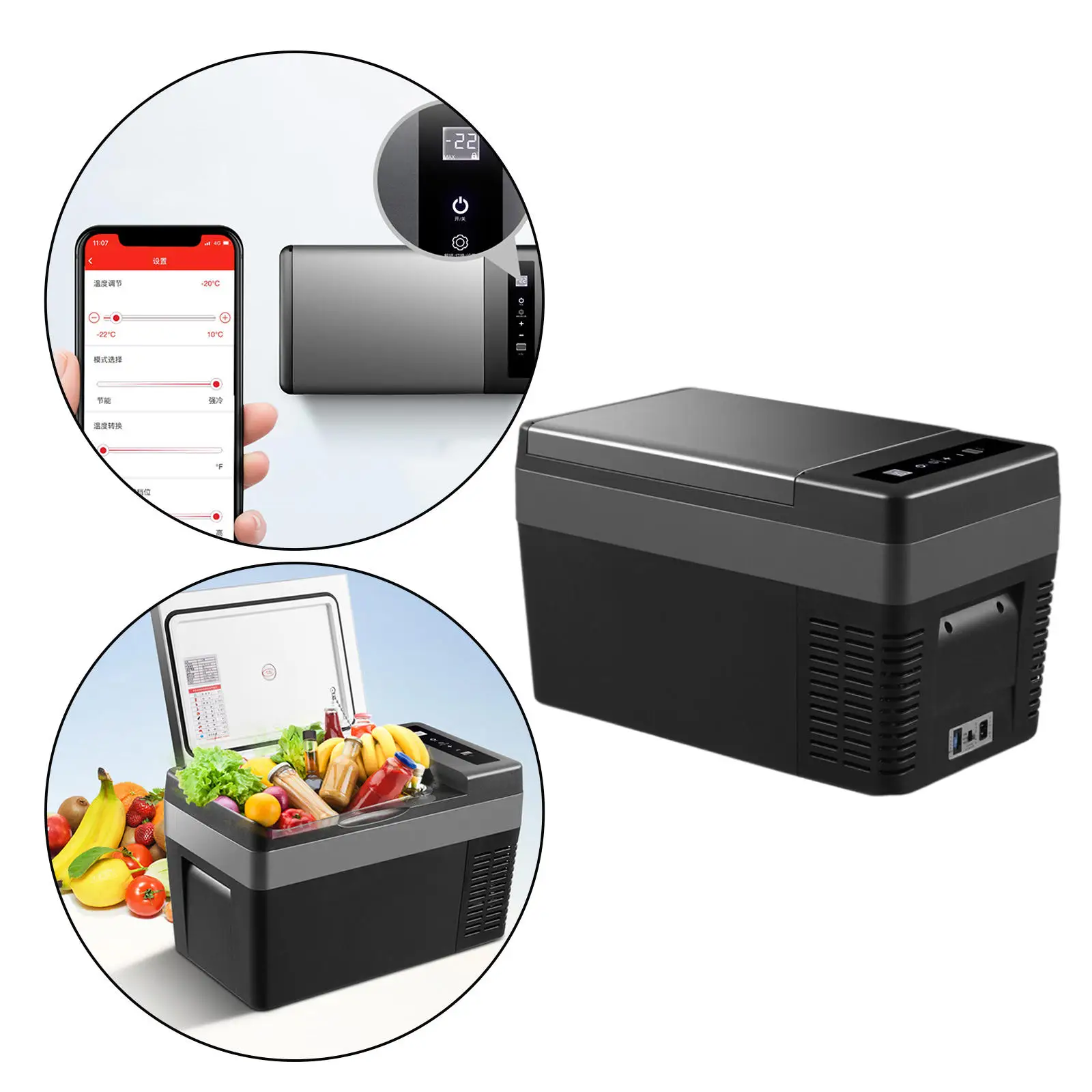 Car Mini Fridge Cooler & Warmer Small Refrigerator Freezer for Vehicle