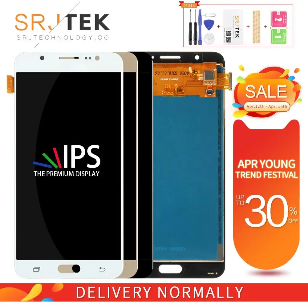 AMOLED/TFT для Samsung Galaxy J7 2016 J7108 ЖК дисплей J7109 сенсорный экран дигитайзер стекло в