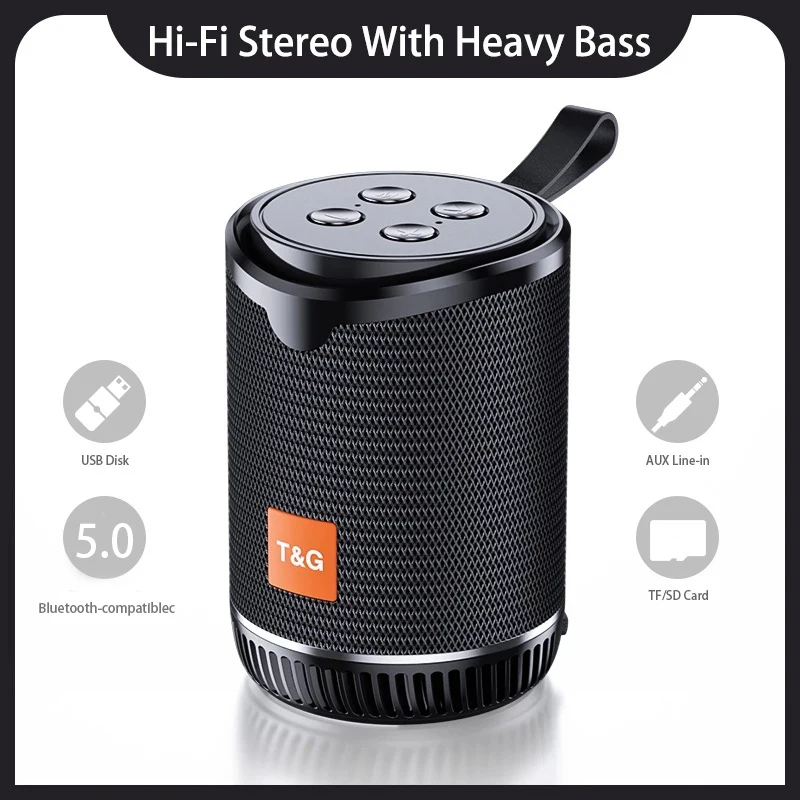 Компактная Беспроводная Bluetooth-Колонка TWS портативная FM-радио TF AUX USB колонка s