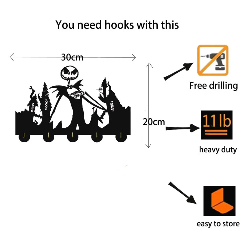 Кошмар перед Рождеством крючки для ключей крючок-вешалка настенный сверхмощный 20 фунтов(макс) декор стен деревянные крючки для одежды держатель для ключей вешалка