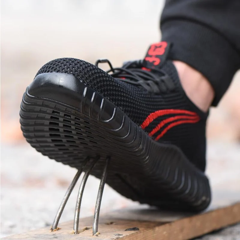 Safety Shoes Indestructible Steel Toe Breathable Work Shoes Men and Women Puncture-Proof Lightweight Non Slip Comfort Sneakers Men Shoes