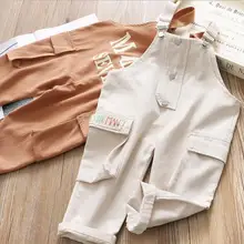 Новинка года; ; комбинезоны для мальчиков и девочек; весенние модные детские штаны; От 2 до 7 лет; HJ673