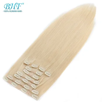 

BHF Clip In Human Hair Extensions Machine Made Remy 20" 160G 200G 100% Brazilian Straight Natural Human Hair Clip ins