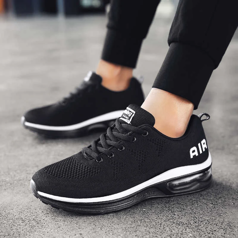 Zapatos deportivos con cámara de aire para hombre, zapatillas de gimnasio de malla transpirable, ligeras y antideslizantes, para correr, caminar trotar|Zapatillas correr| - AliExpress